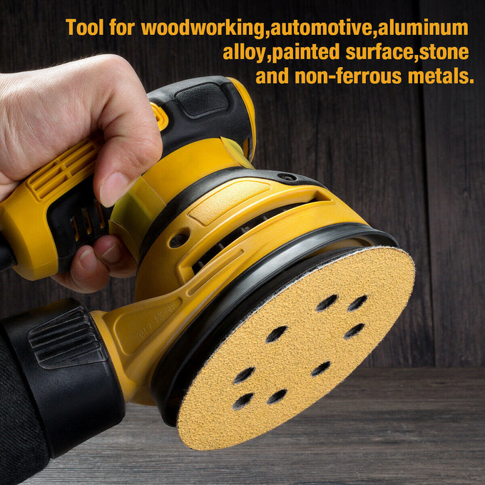 pl115915966 5 gold sanding discs 8hole hook and loop sandpaper woodworking or automotive